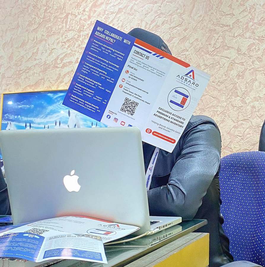 Leadership and team presentation slide at a digital marketing conference, Aryan Miya Mansoor, SEO expert in Nepal