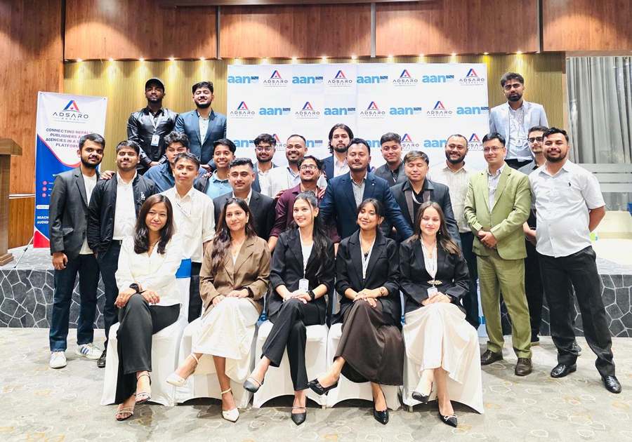 Aryan Miya Mansoor's team and industry group photo at an AAN Adsaro Nepal event, SEO expert in Nepal