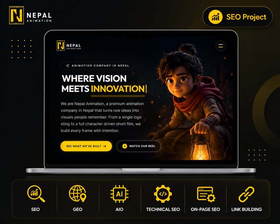 Nepal Animation, Animation Studio website SEO case study by Aryan Miya Mansoor, SEO expert in Dubai