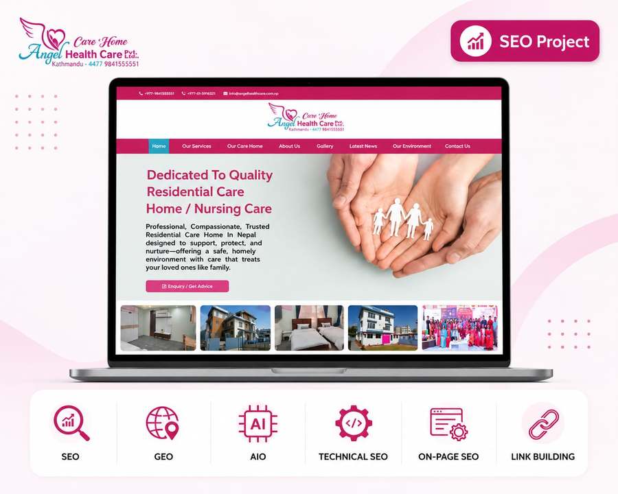 Angel Health Care, Care Home website SEO case study by Aryan Miya Mansoor, SEO expert in Dubai