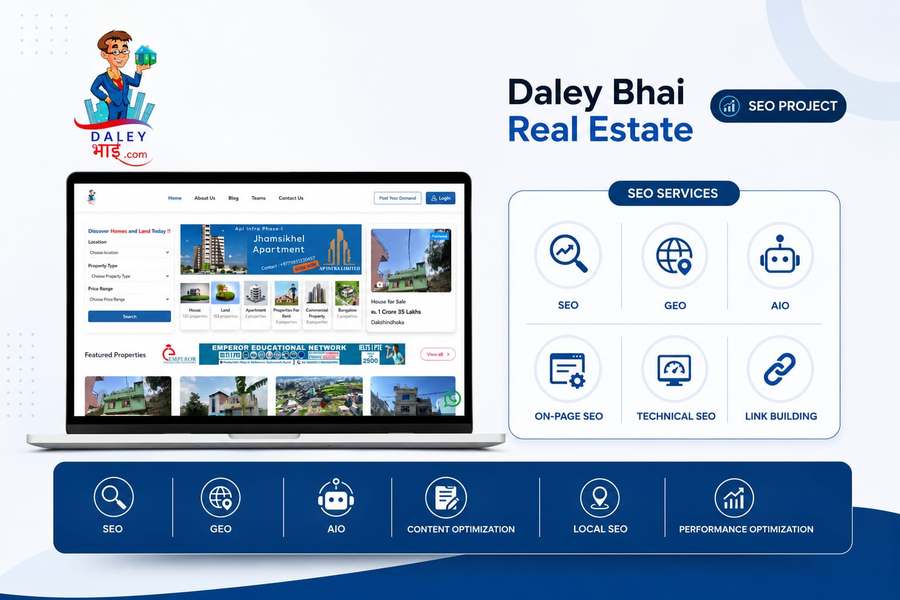 Daley Bhai, Real Estate website SEO case study by Aryan Miya Mansoor, SEO expert in Dubai