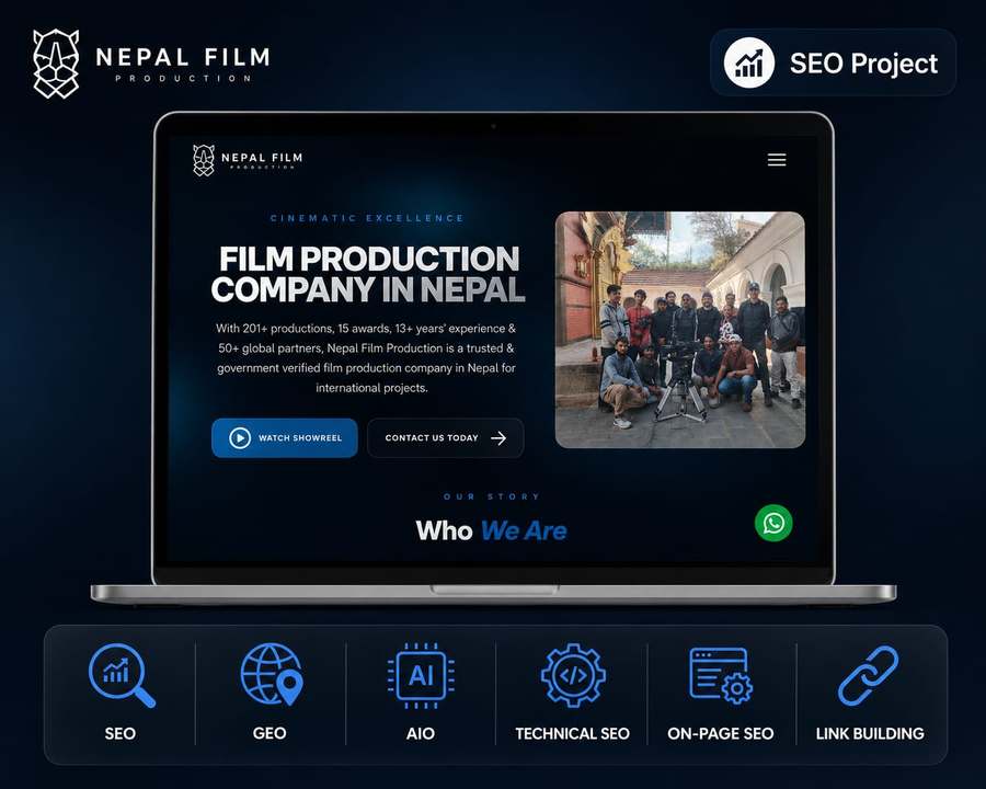 Nepal Film Production, Film Production website SEO case study by Aryan Miya Mansoor, SEO expert in Dubai