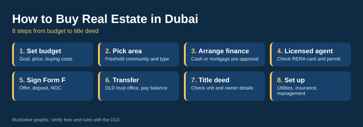 8 steps to buy real estate in Dubai, from setting a budget to receiving the title deed, by Aryan Miya Mansoor, SEO expert in Nepal